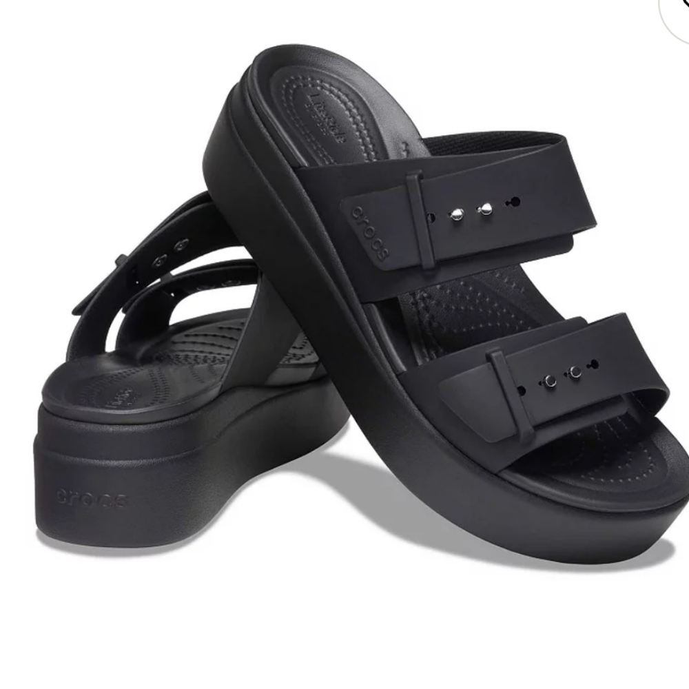 LifeStride Crocs Black Slide Sandals Like New